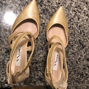 Gold dress shoes